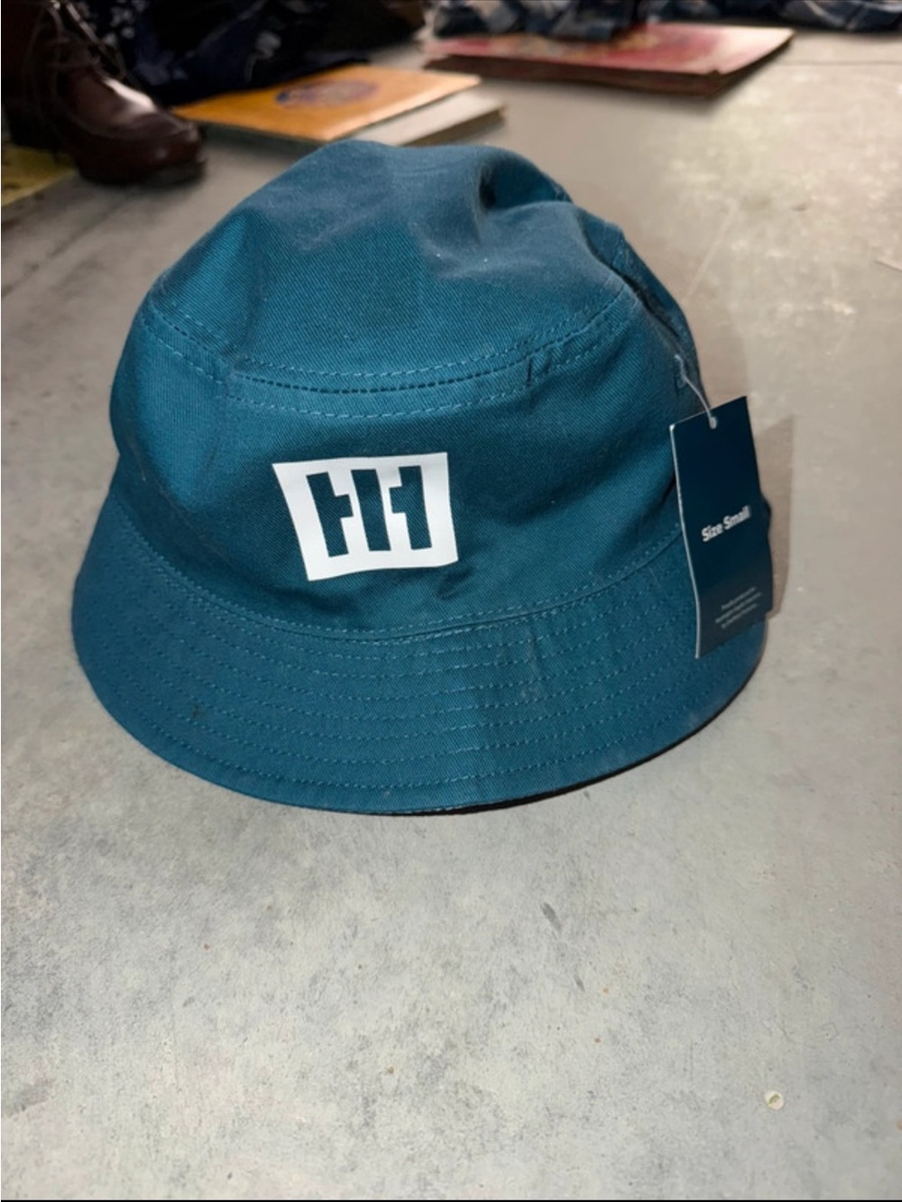 Helly Hansen Kids Teal Blue Bucket Hat with Front Logo